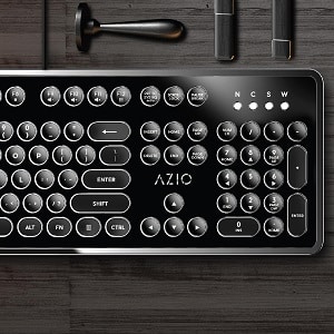 Azio Mk Retro USB Typewriter Inspired Mechanical Keyboard