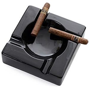 Donovan Black Ceramic Cigar Ashtray 
