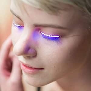 Wearable LED Eyelashes - Now your face will look stunning with these wearable LED eyelashes which flash and pulse in time with your movements.Tech makeup gift for women