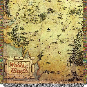 Middle Earth Woven Tapestry Throw Blanket