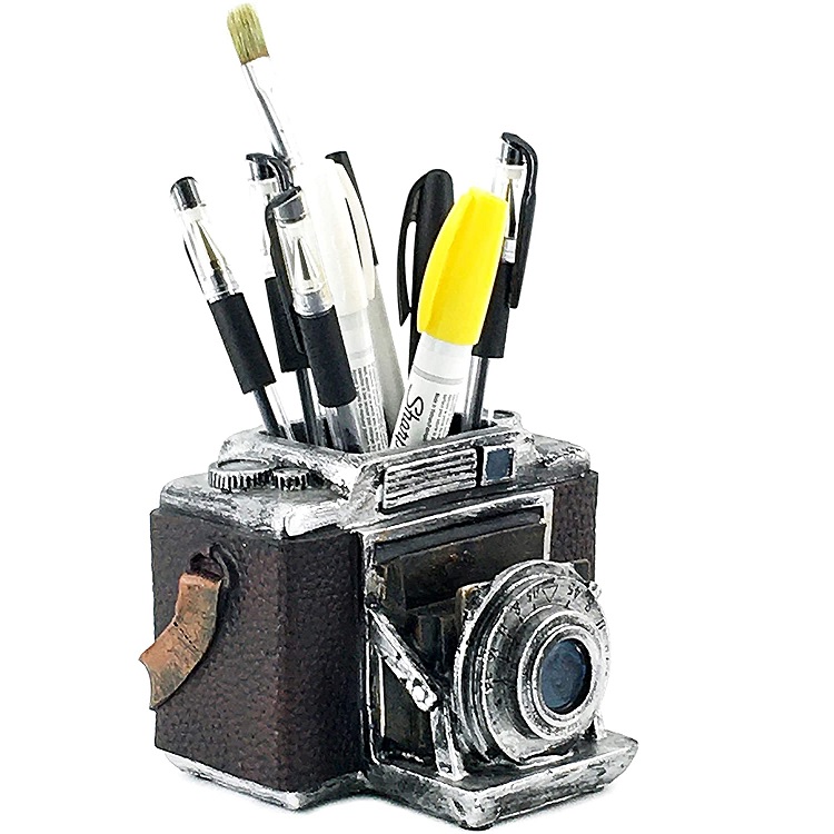 Vintage camera pencil holder