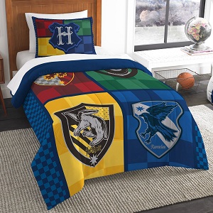 Harry Potter All 4 House Crests Of Hogwarts Twin Comforter Set