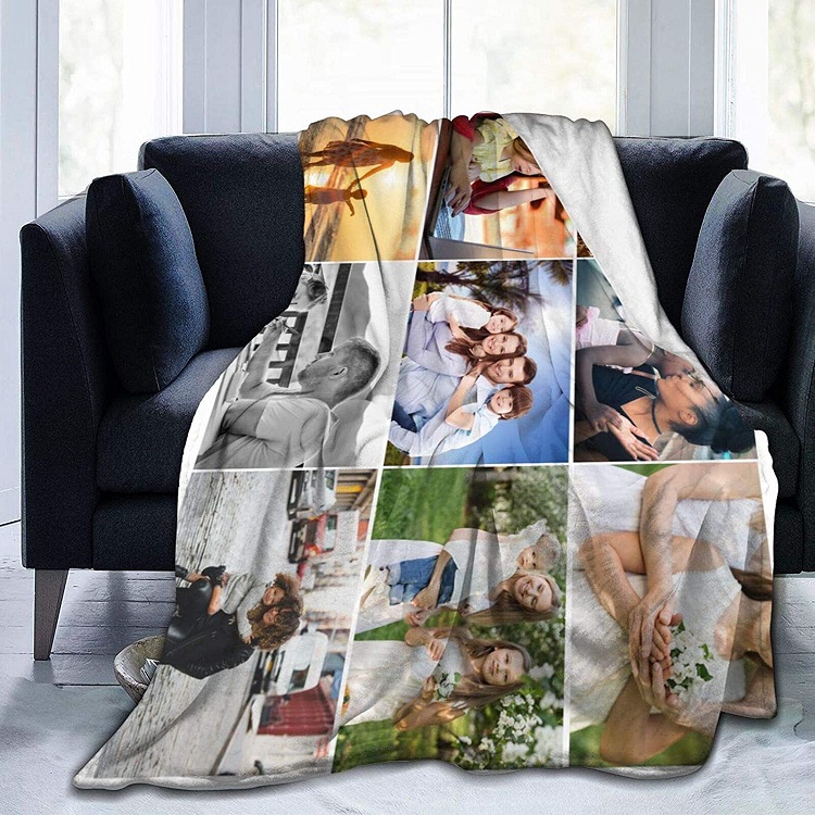 personalized photo collage blanket
