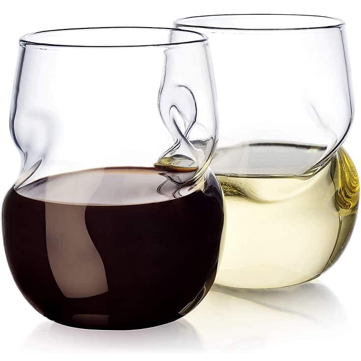 Finger Indentations wine glasses