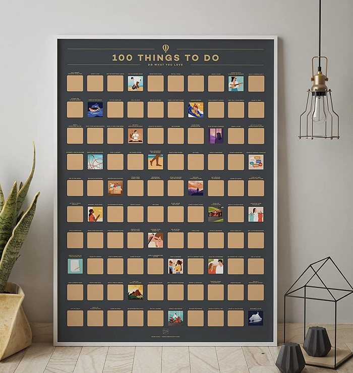 100 activities scratch off poster