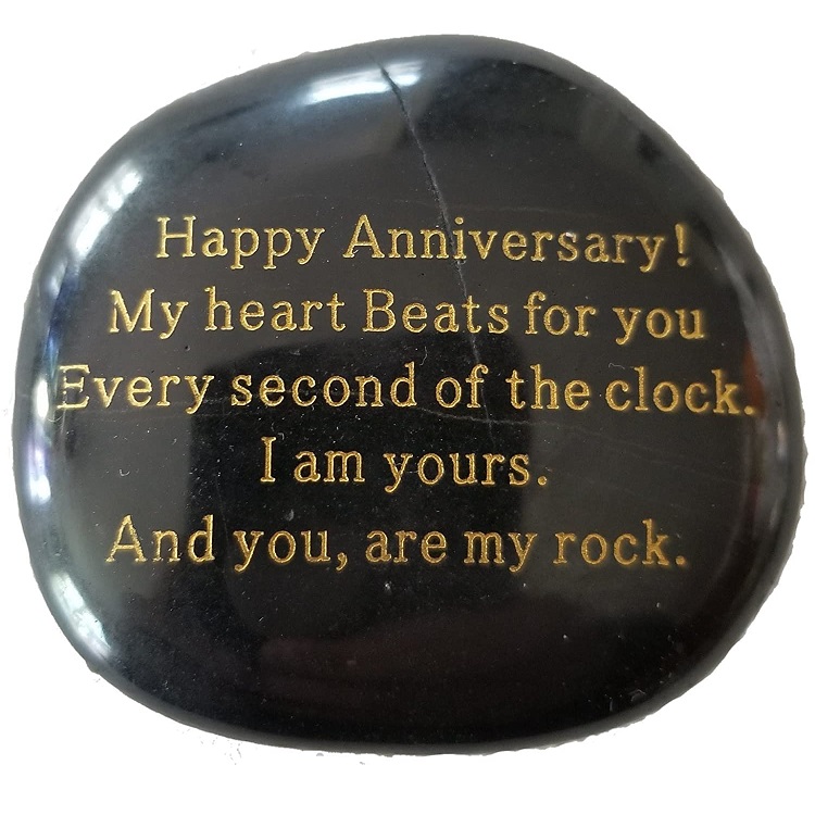 happy anniversary engraved rock