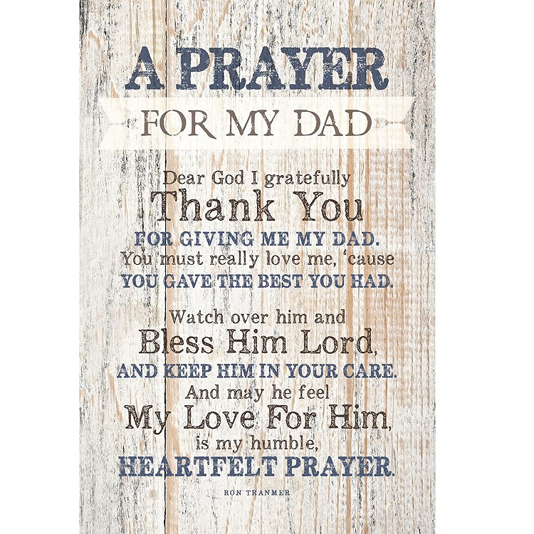 dad prayer wooden plaque