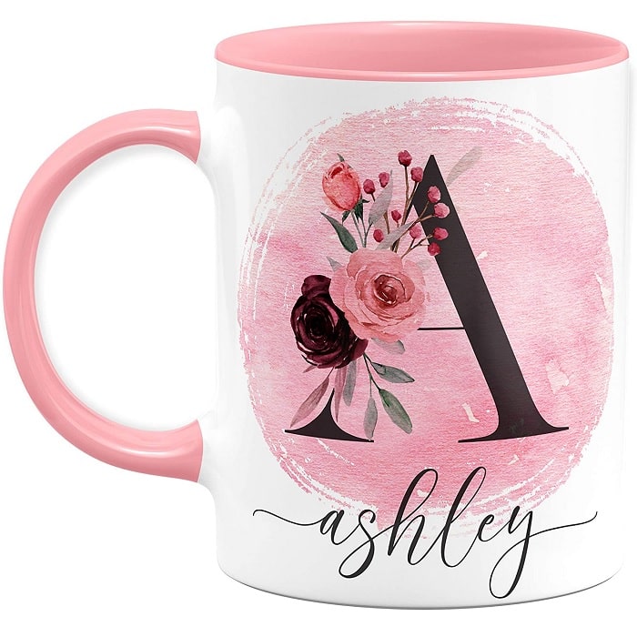 initial name coffee mug