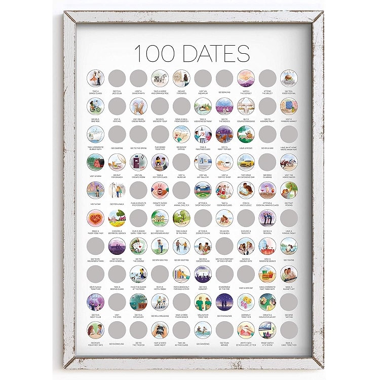 100 dates scratch off poster