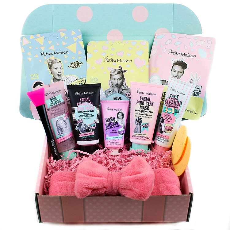 Retro skin care gift basket