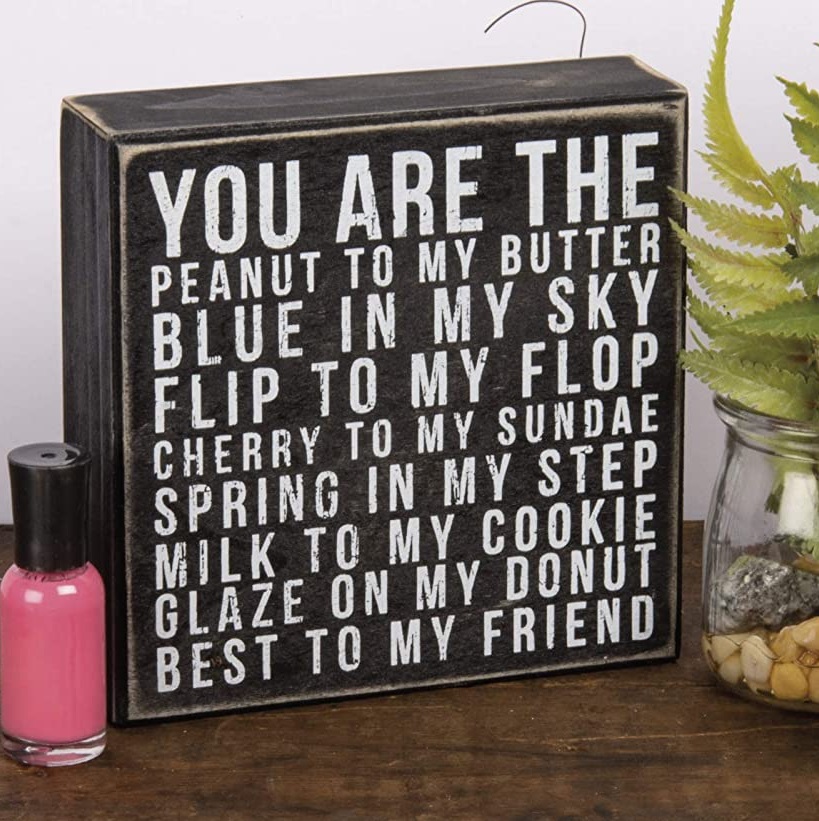 You are peanut box sign