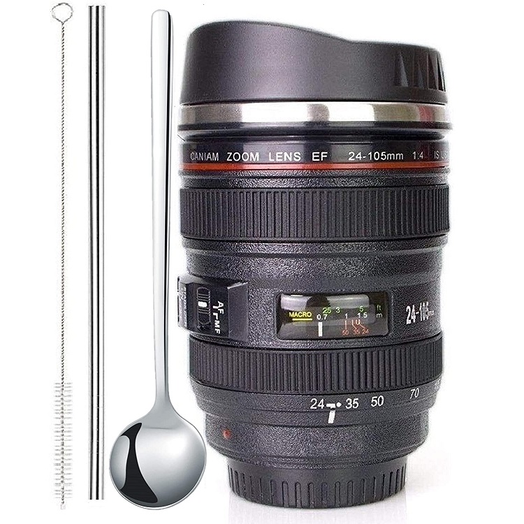 camera lens mug