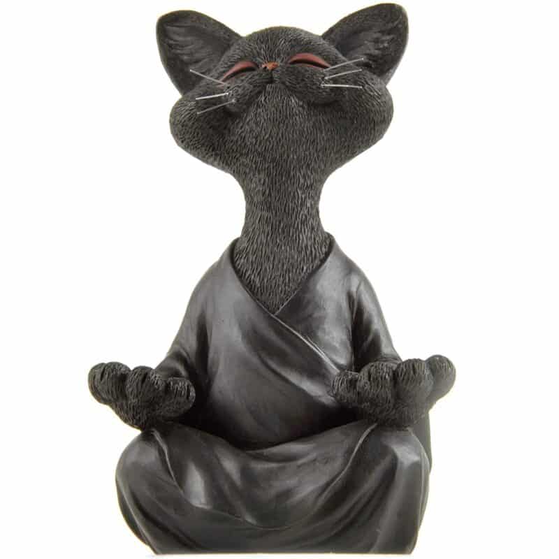 meditating cat figurine