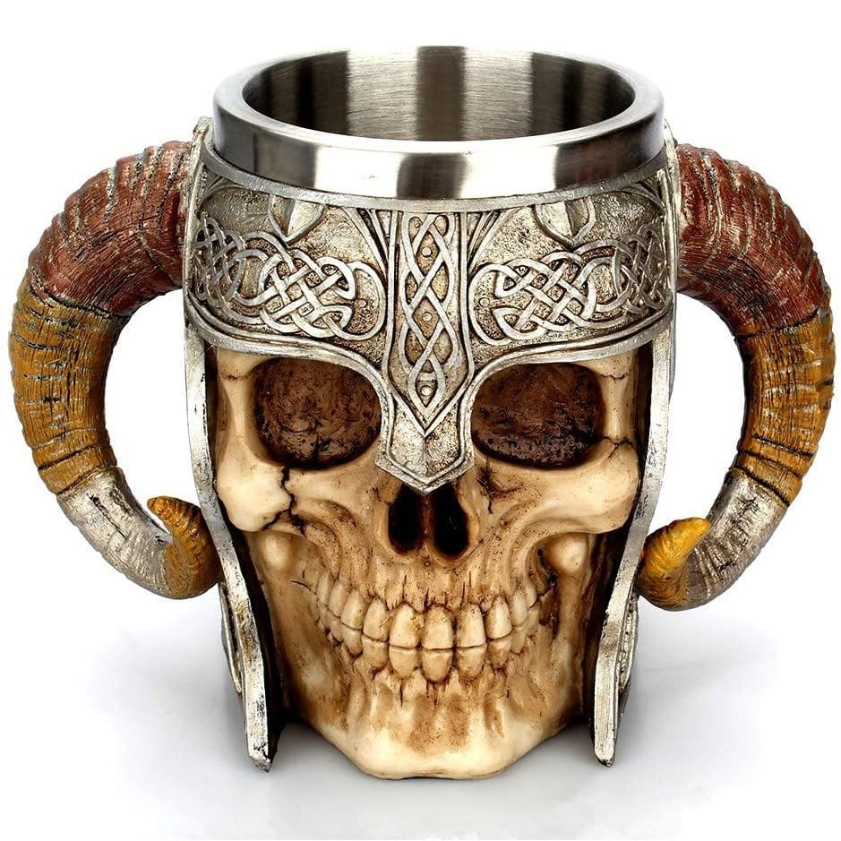 viking skull mug