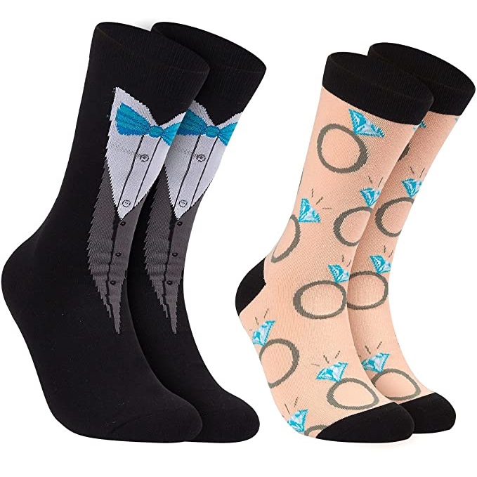 bride & groom crew socks