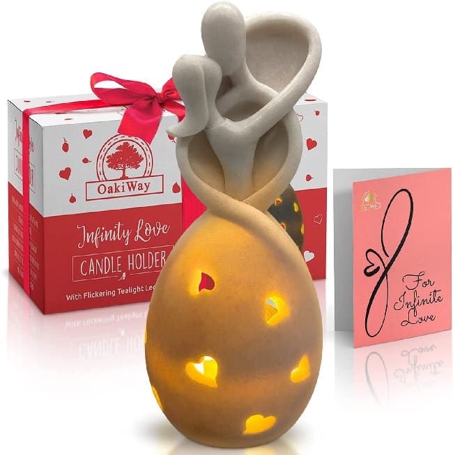 infinity love couple candle holder