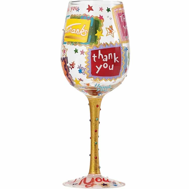 thank you wine glass gift