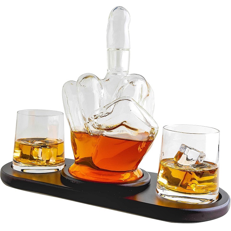 middle finger decanter set